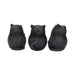 Back view of Pudgy black cats showing Hear No Evil, Speak No Evil, See No Evil