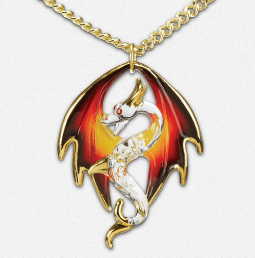Glass Firewing Dragon Necklace