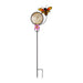Garden bee thermometer stake with insect, flower, and temperature gauge