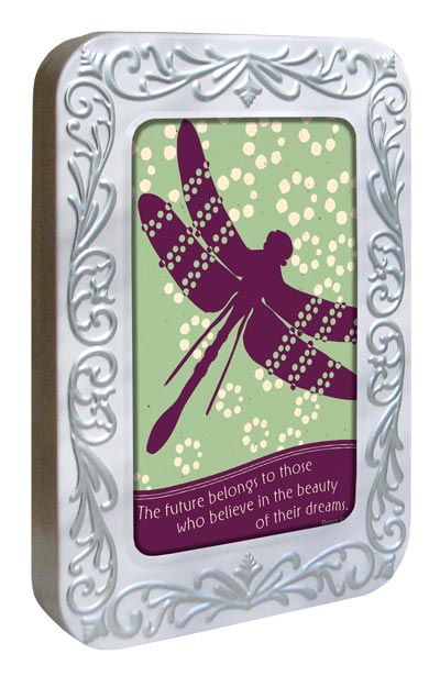 "Believe In Beauty" Dragonfly Card Tin