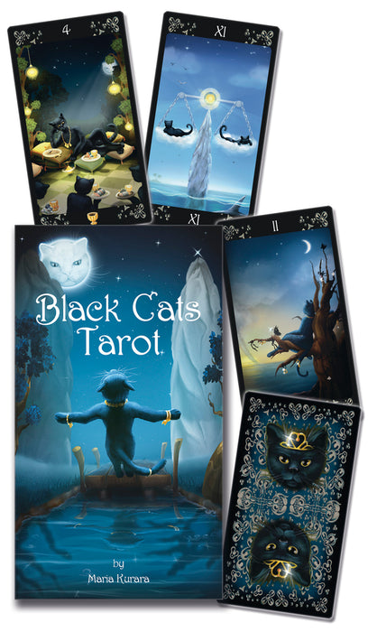 Black Cats tarot box art and card examples