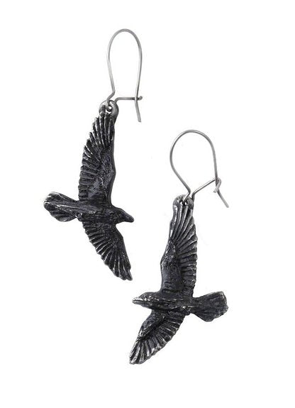 Black Raven Earrings