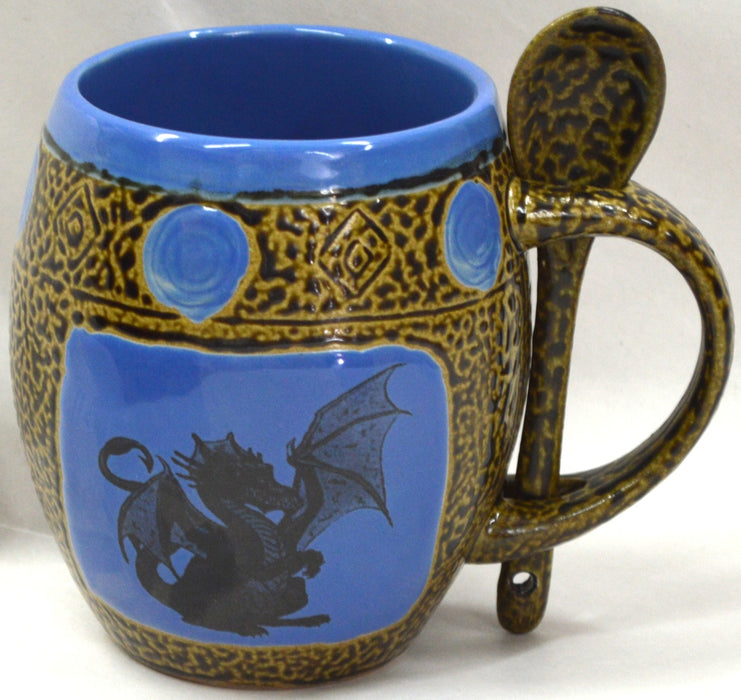 Dragon Mugs with Spoons Box Set of 4