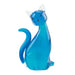 Blue glass sitting cat sculpture