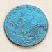 Other side of the Full moon coin in blue anodized niobium