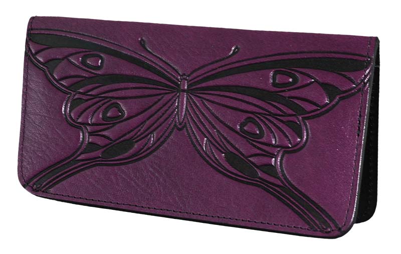 Butterfly Leather Check Book Cover