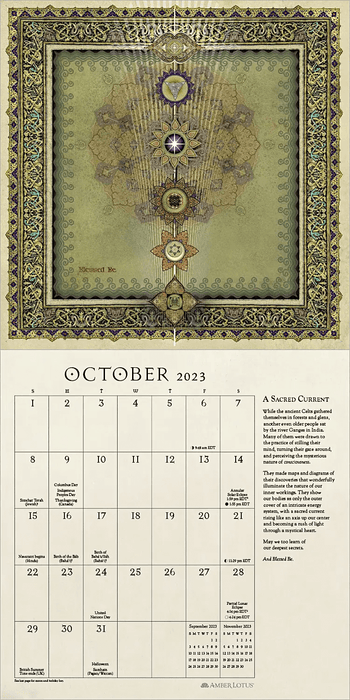 October example of 2023 Celtic Blessings calendar 