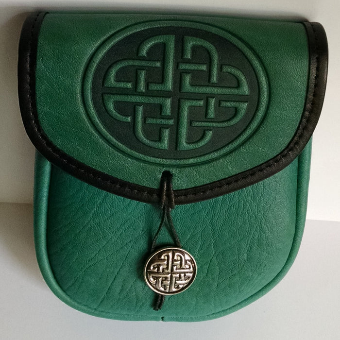Celtic Circle Leather Belt Pouch (Medium)