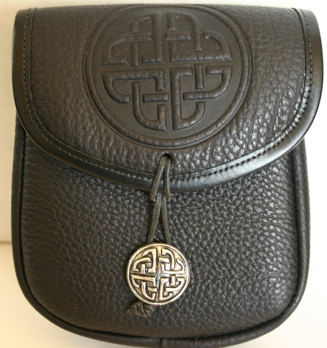 Celtic Circle Leather Belt Pouch (Medium)