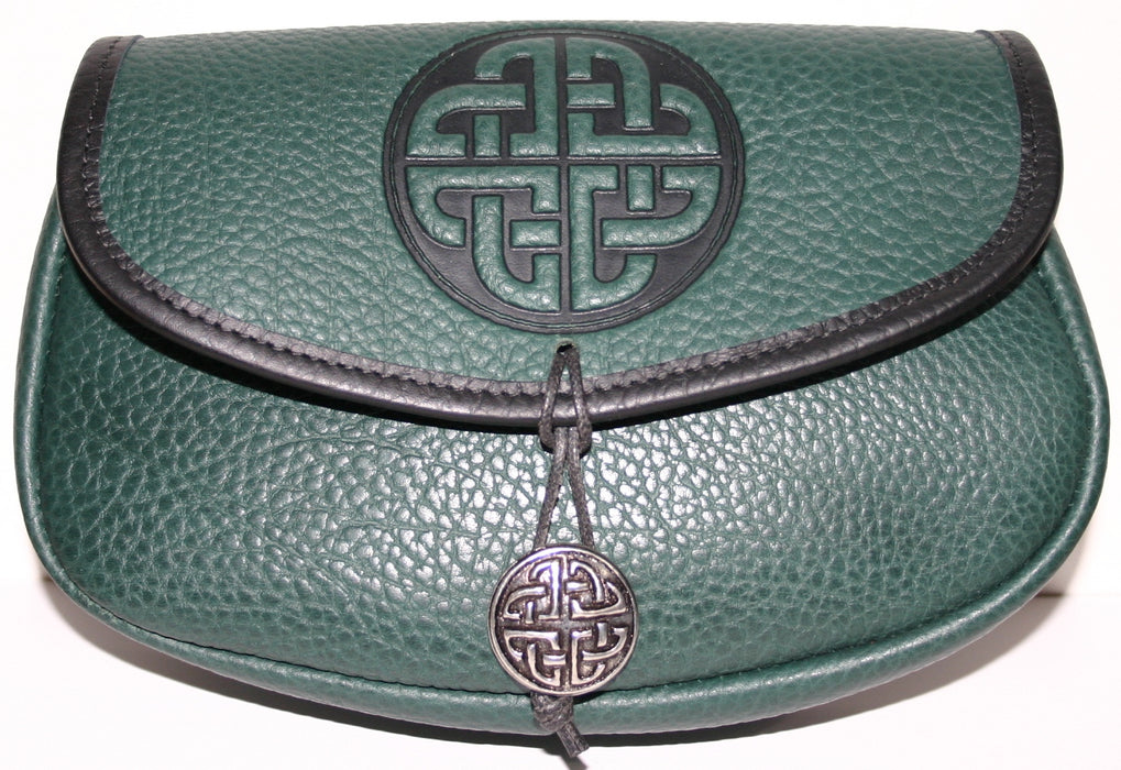 Celtic Circle Leather Belt Pouch (Wide)