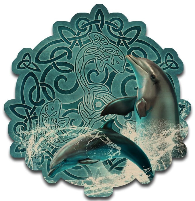 Celtic Dolphin Wood Wall Plaque