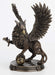 Griffon figurine - wings spread and rearing up with one claw on a Celtic knotwork sphere. With more Celtic knot designs on the base