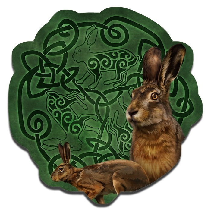 Celtic Hare Wood Wall Plaque
