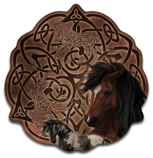 Celtic Horse Wood Wall Plaque