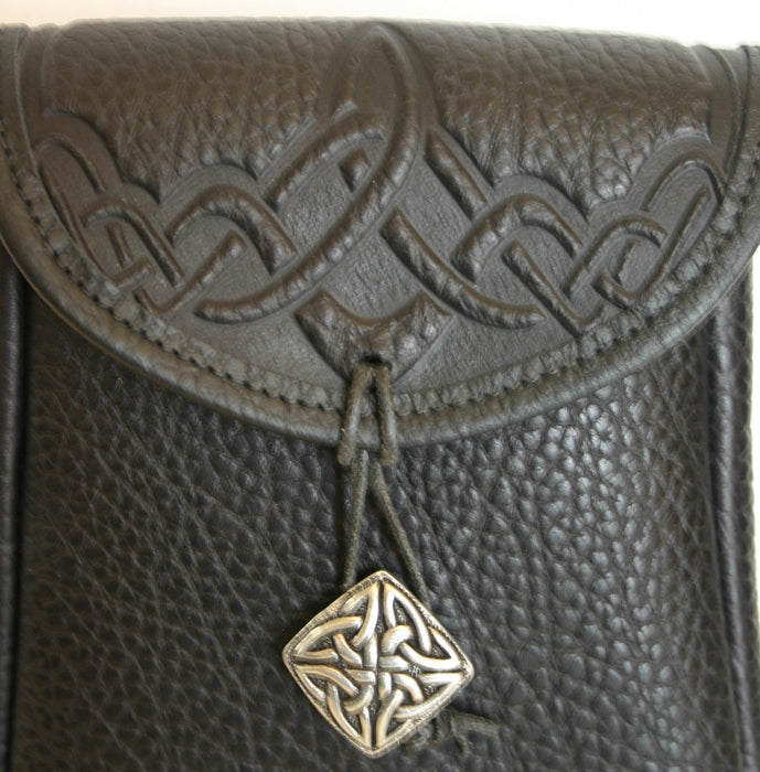 Celtic Leather Belt Pouch (Deep)