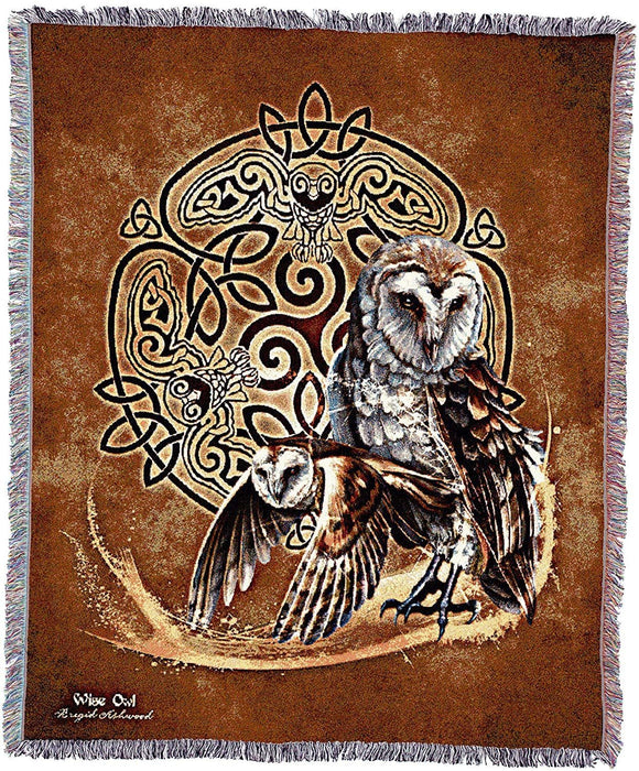 Celtic Owl Tapestry Blanket