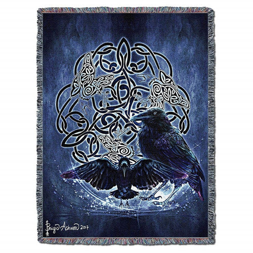 Celtic Raven Tapestry Blanket