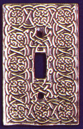 single switch plate with celtic knots made from pewter