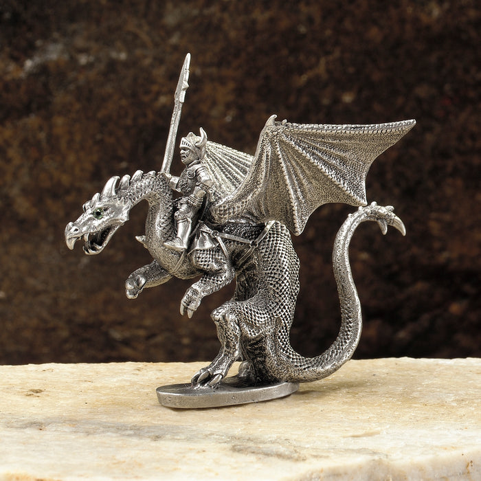 Chaos Knight on Dragon Pewter Figurine