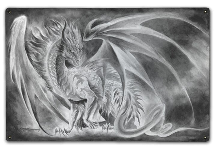 Coldfire Dragon 12x18 Metal Sign or Wood Wall Art