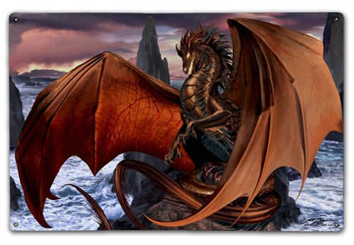 Coppervein Dragon 12x18 Metal Sign or Wood Wall Art