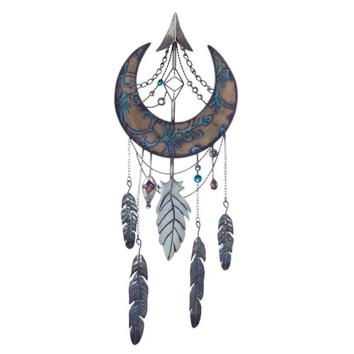 Crescent MoonFeathers Wall Decor