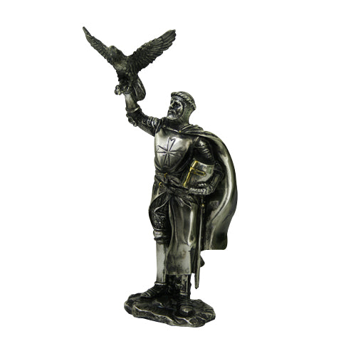 Crusader Knight with Falcon Figurine