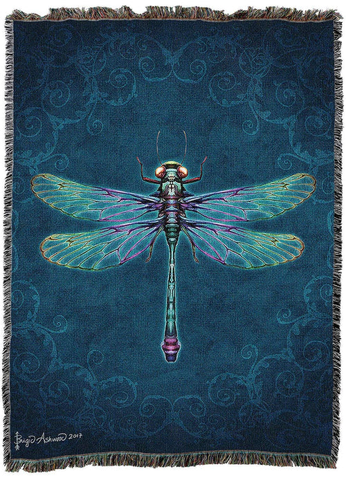 Damask Dragonfly Tapestry Blanket