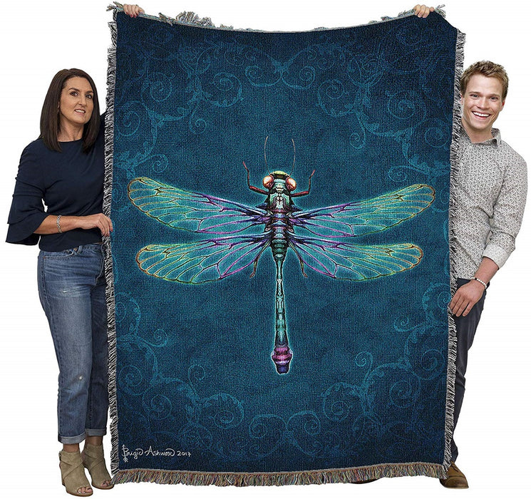 Damask Dragonfly Tapestry Blanket