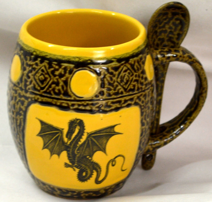 Dragon Mugs with Spoons Box Set of 4