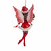 Back view of Amy Brown fairy ornament of pixie dressed in red Santa Claus outfit.