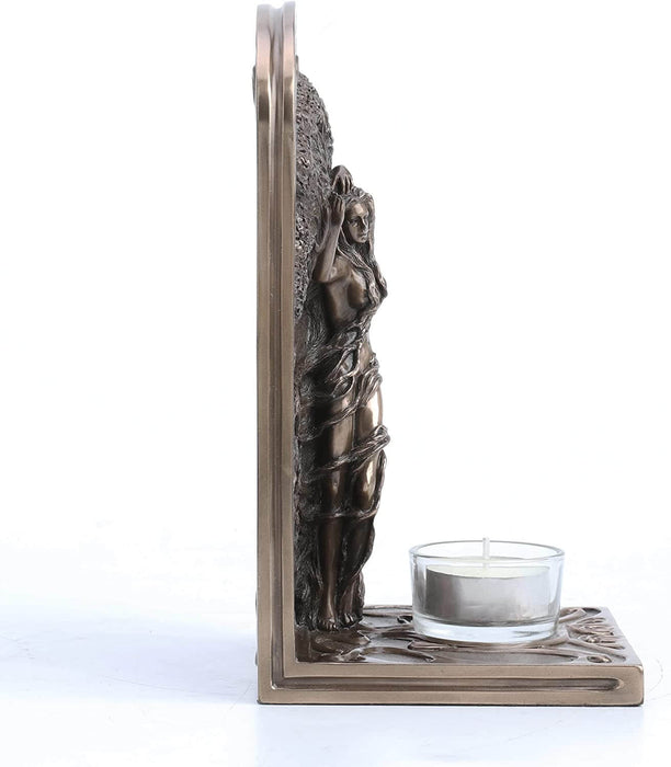 Side view of the Earth Life Magic tealight candle holder