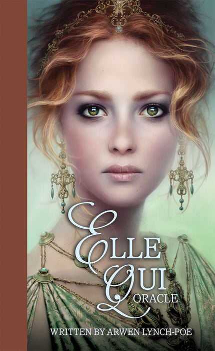 Elle Qui Oracle written by Arwen Lynch-Poe showing an elegantly dressed and jeweled redhead woman