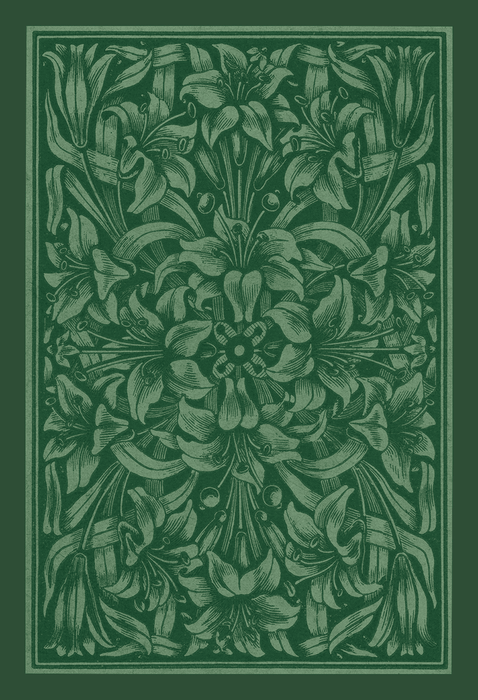 Card back artwork, green floral design