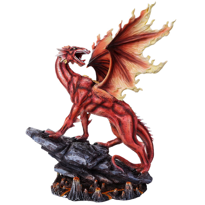 Fire Dragon on Cliff Figurine
