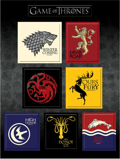 Game of Thrones House Magnet Set