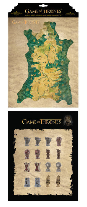 Map of Westeros and Map Marker Magnet Set