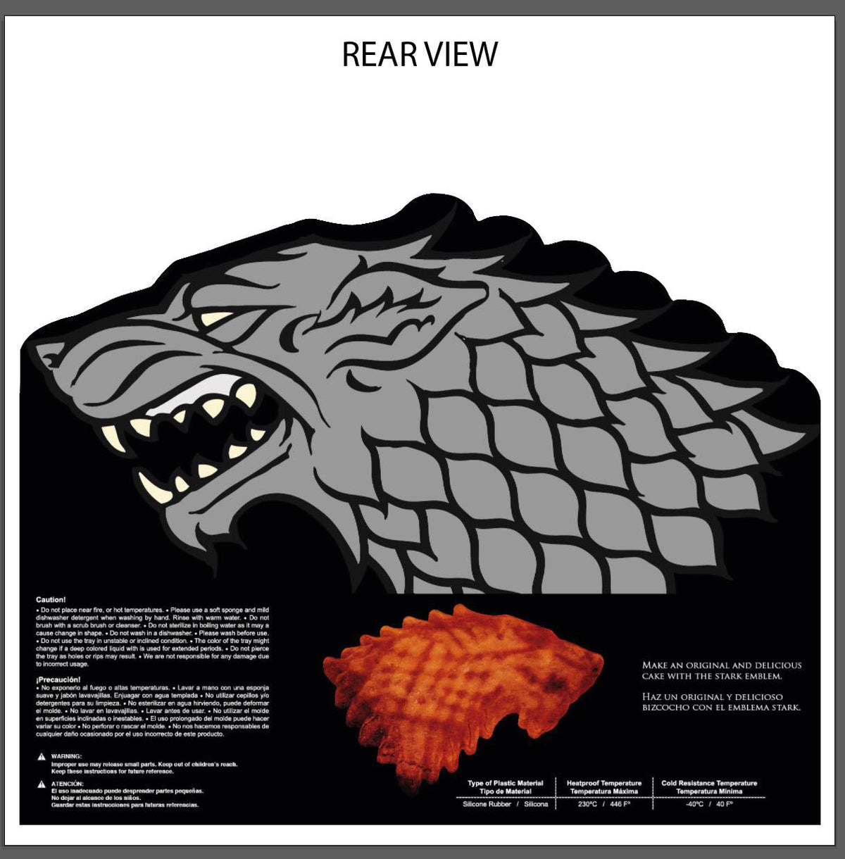 Game of Thrones Silicone Cake Pan | Official House Stark Dire Wolf Cake Mold