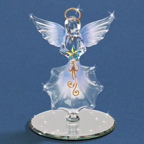 Glass Angel with Star Figurine