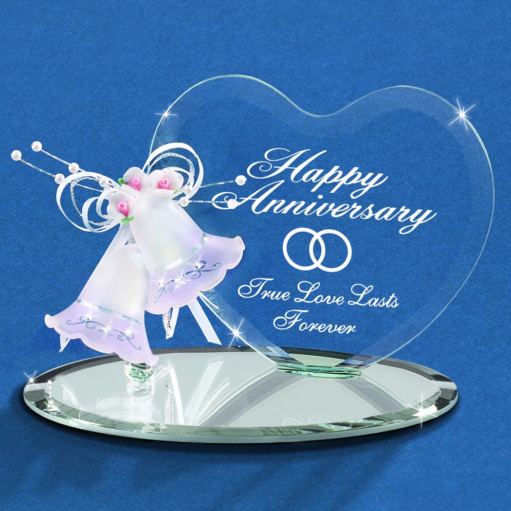 Glass Anniversary Bells Figurine