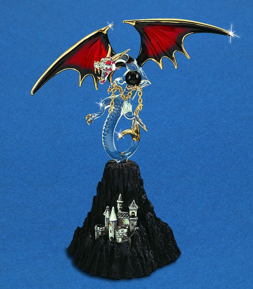 Glass Black Magic Dragon Figurine