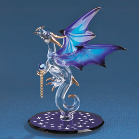Glass Dragon with Stars Figurine