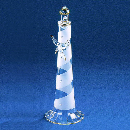 Glass Lighthouse & Seagull Figurine