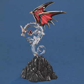 Glass Ruby Crystal Dragon: Dragon Figurines — Fairyglen Store