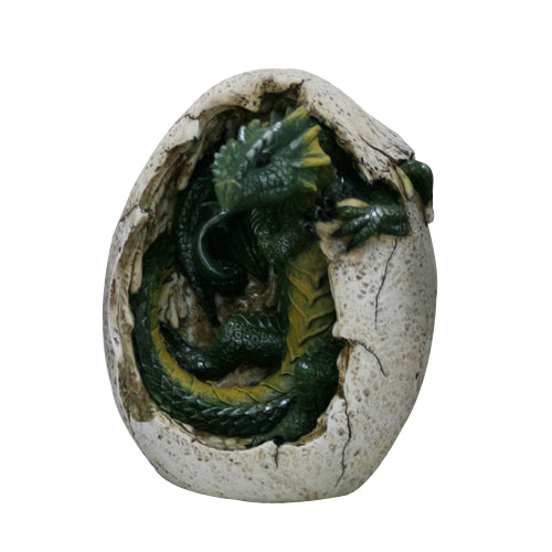 Green Hatchling in Egg Figurine