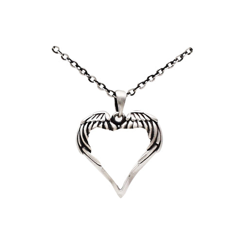 Heart shaped wings necklace