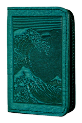 Hokusai Wave Leather Checkbook Cover