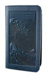 Hokusai Wave Leather Checkbook Cover