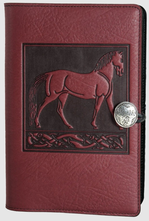 Wine colored leather horse journal