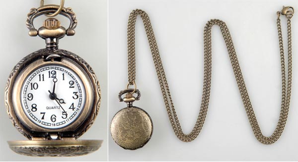 Snowflake Pocket Watch Necklace